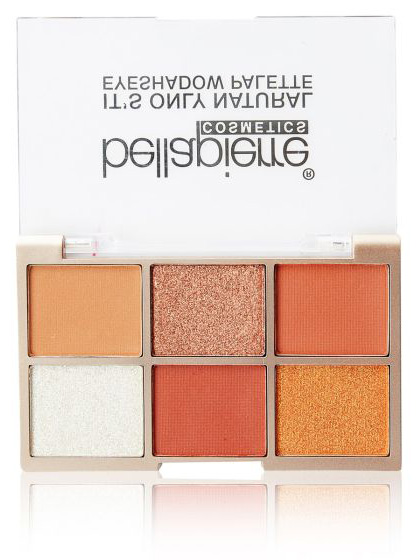 Stock photo of It's Only Natural eyeshadow palette by Bellapierre Cosmetics, showcasing warm natural shades in matte and shimmer.