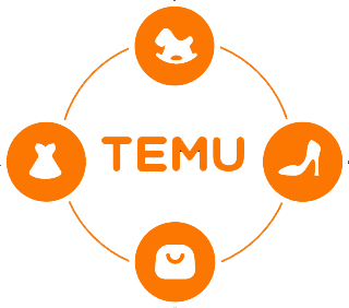 Temu app logo in orange color.