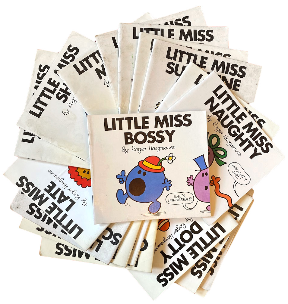 Stack of Little Miss nostalgia books, circa 1981.